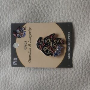 'Orca' Pin Indigenous Design by Douglas Horne, Coast Salish